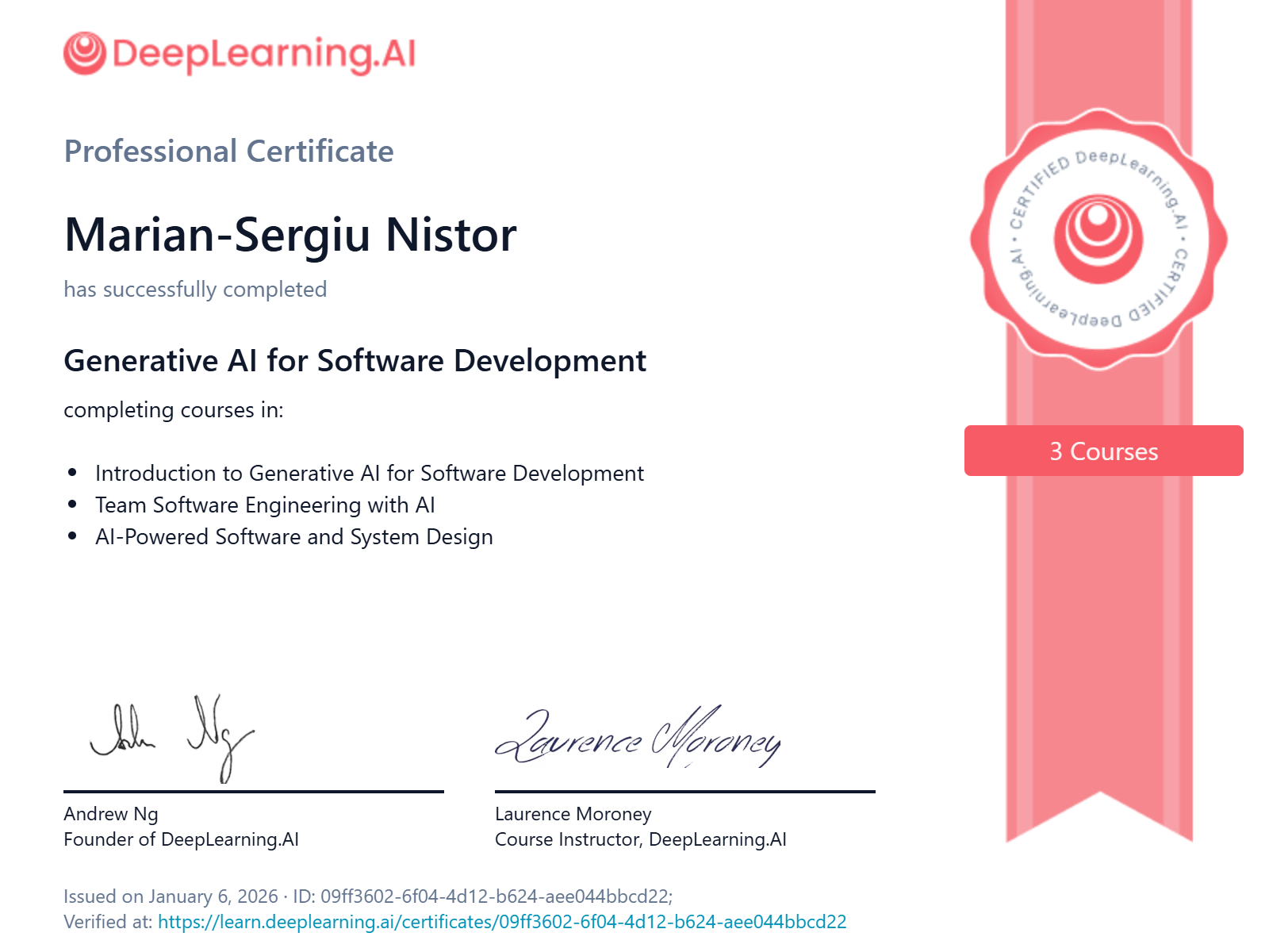 Generative AI for Software Development Specialization